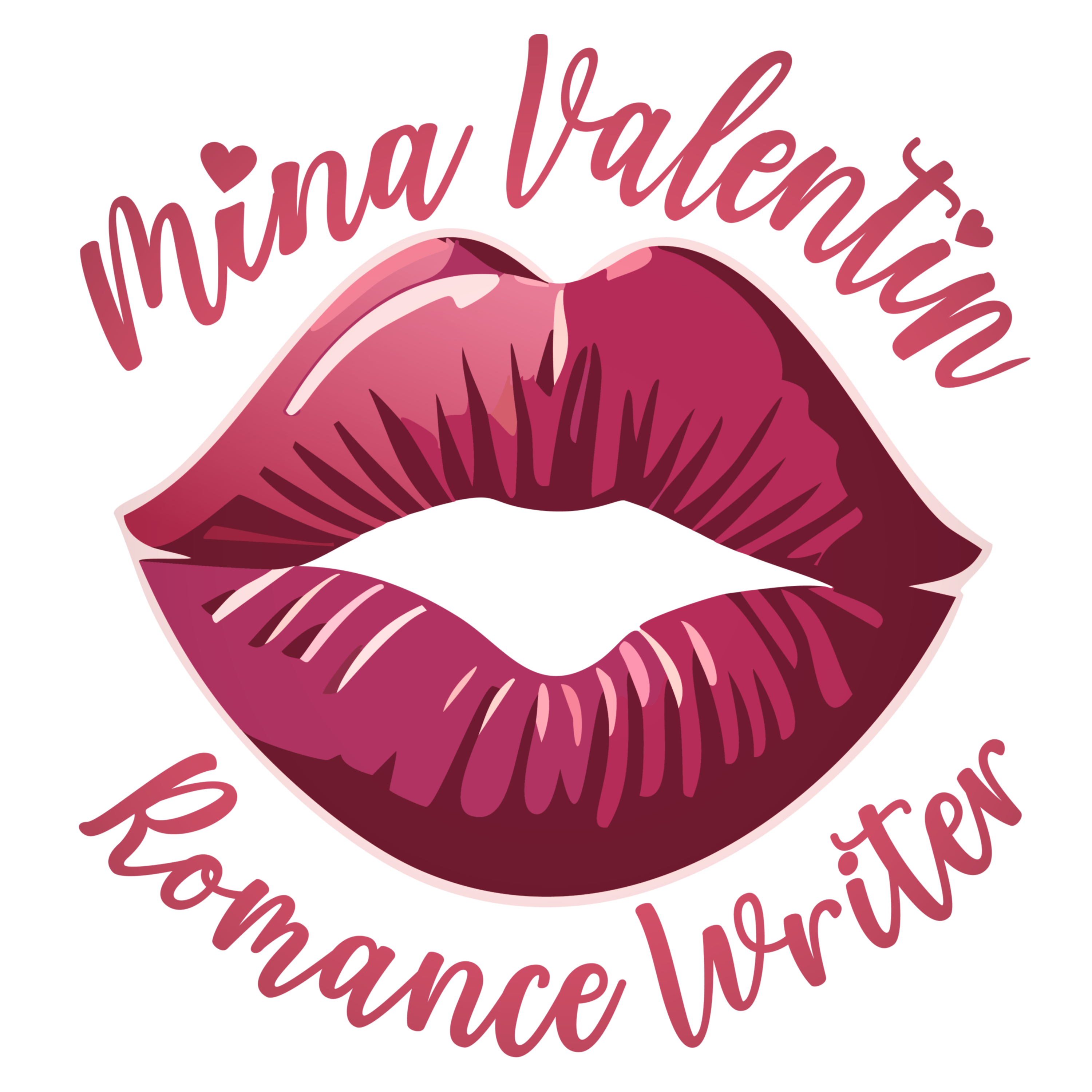 Mina Valentin — Romance Writer lips logo